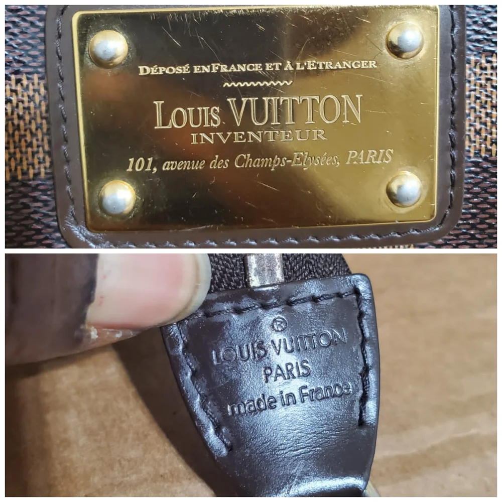 LOUIS VUITTON Damier Ebene Eva Clutch/Crossbody Bag